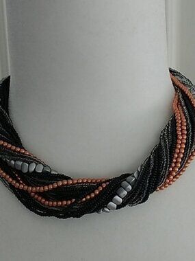 Multi Beaded twisted  strand Chocker Necklace